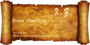 Kuna Zamfira névjegykártya
